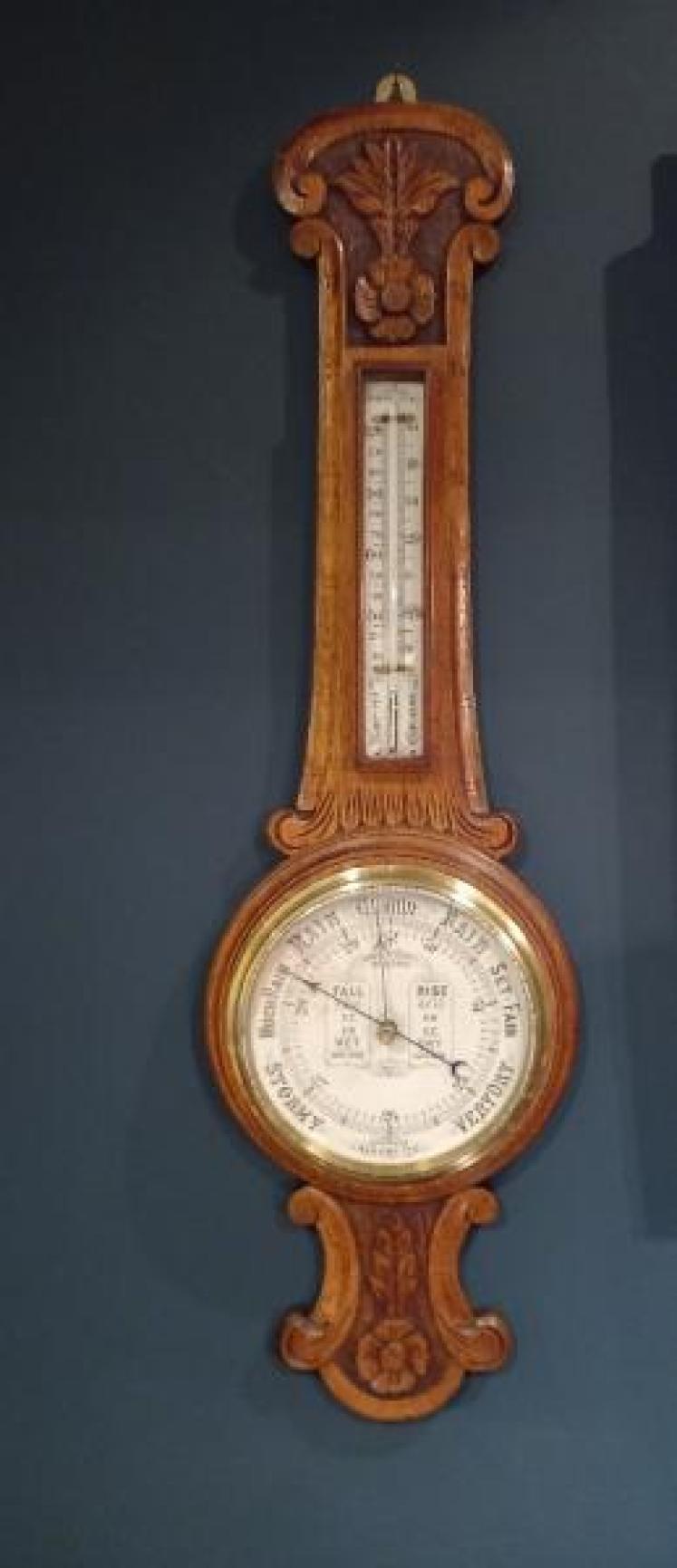 Antique Admiral Fitzroy Banjo Barometer - Image 1