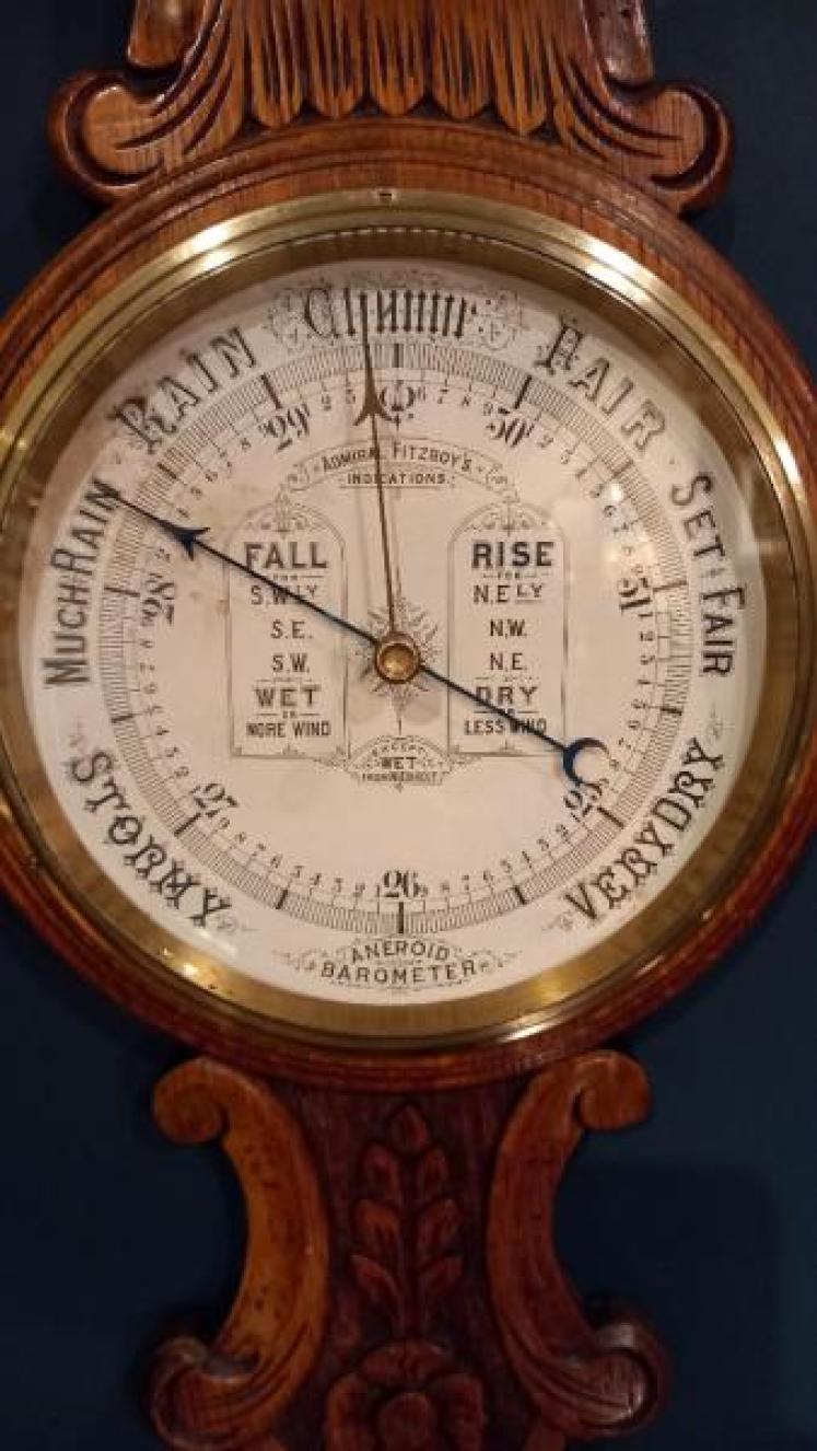 Antique Admiral Fitzroy Banjo Barometer - Image 2
