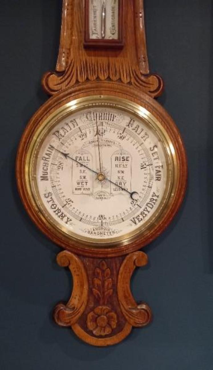 Antique Admiral Fitzroy Banjo Barometer - Image 3