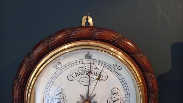 Large Victorian Porcelain Dial Ship's Barometer - Image 2