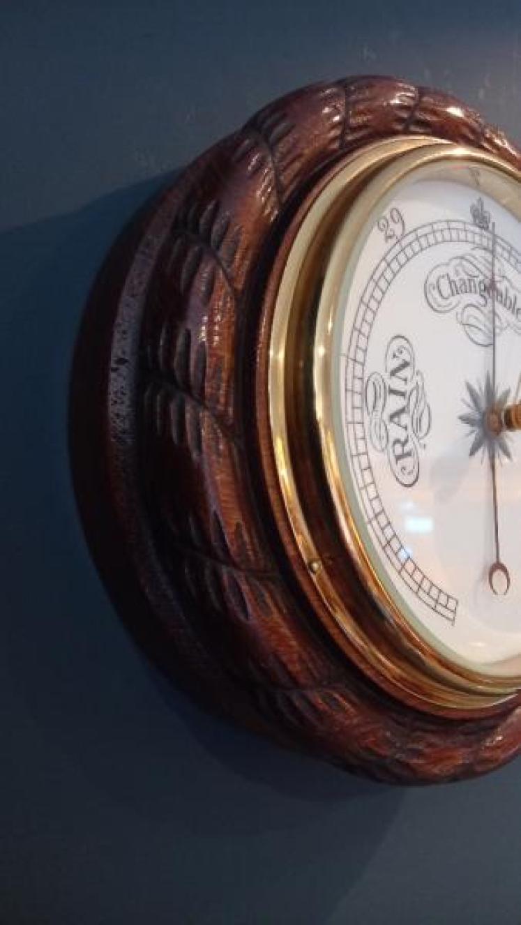 Large Victorian Porcelain Dial Ship's Barometer - Image 5