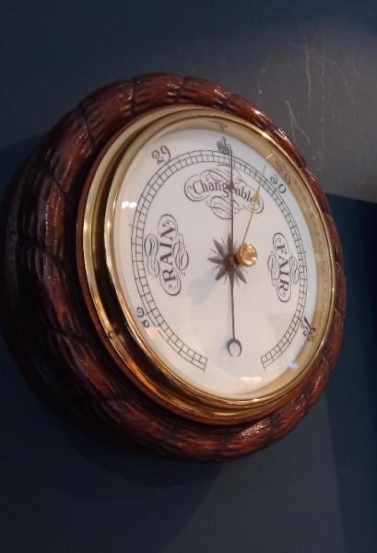 Large Victorian Porcelain Dial Ship's Barometer - Image 6