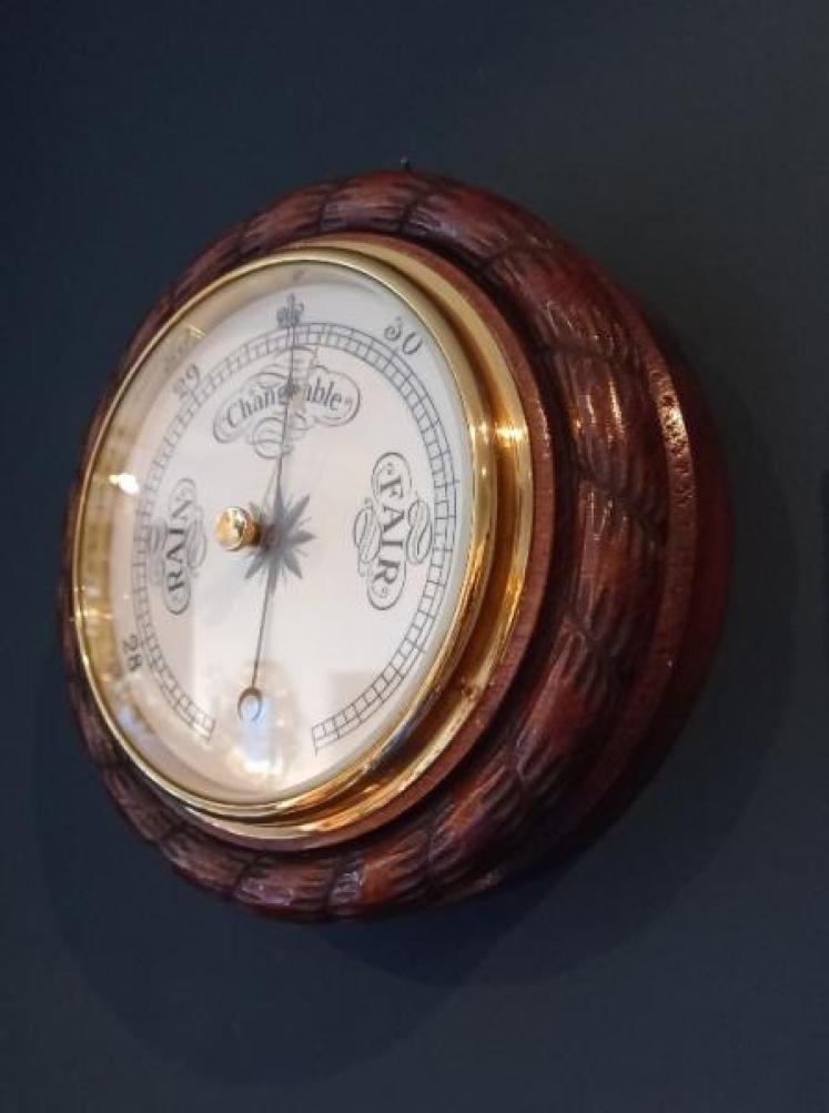 Large Victorian Porcelain Dial Ship's Barometer - Image 7