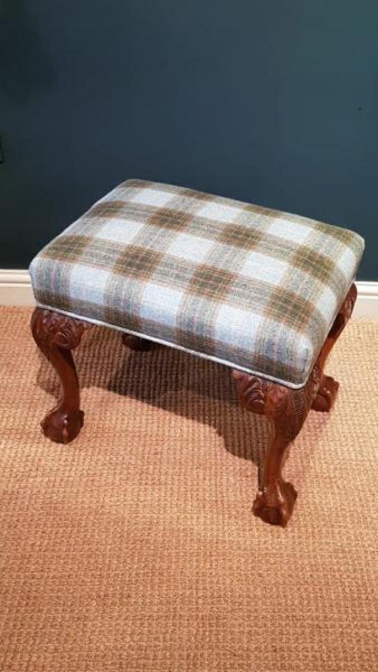 Victorian Walnut Cabriole Leg Stool - Image 1