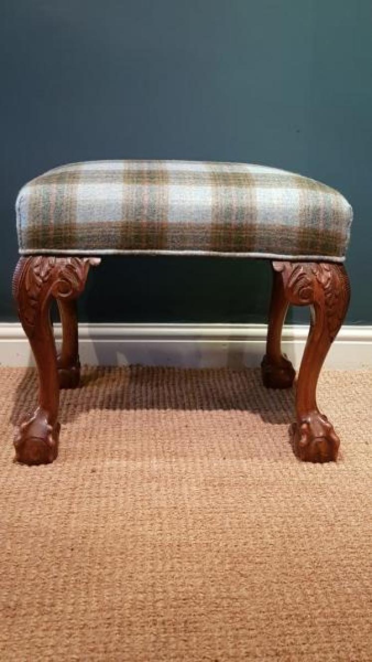 Victorian Walnut Cabriole Leg Stool - Image 2