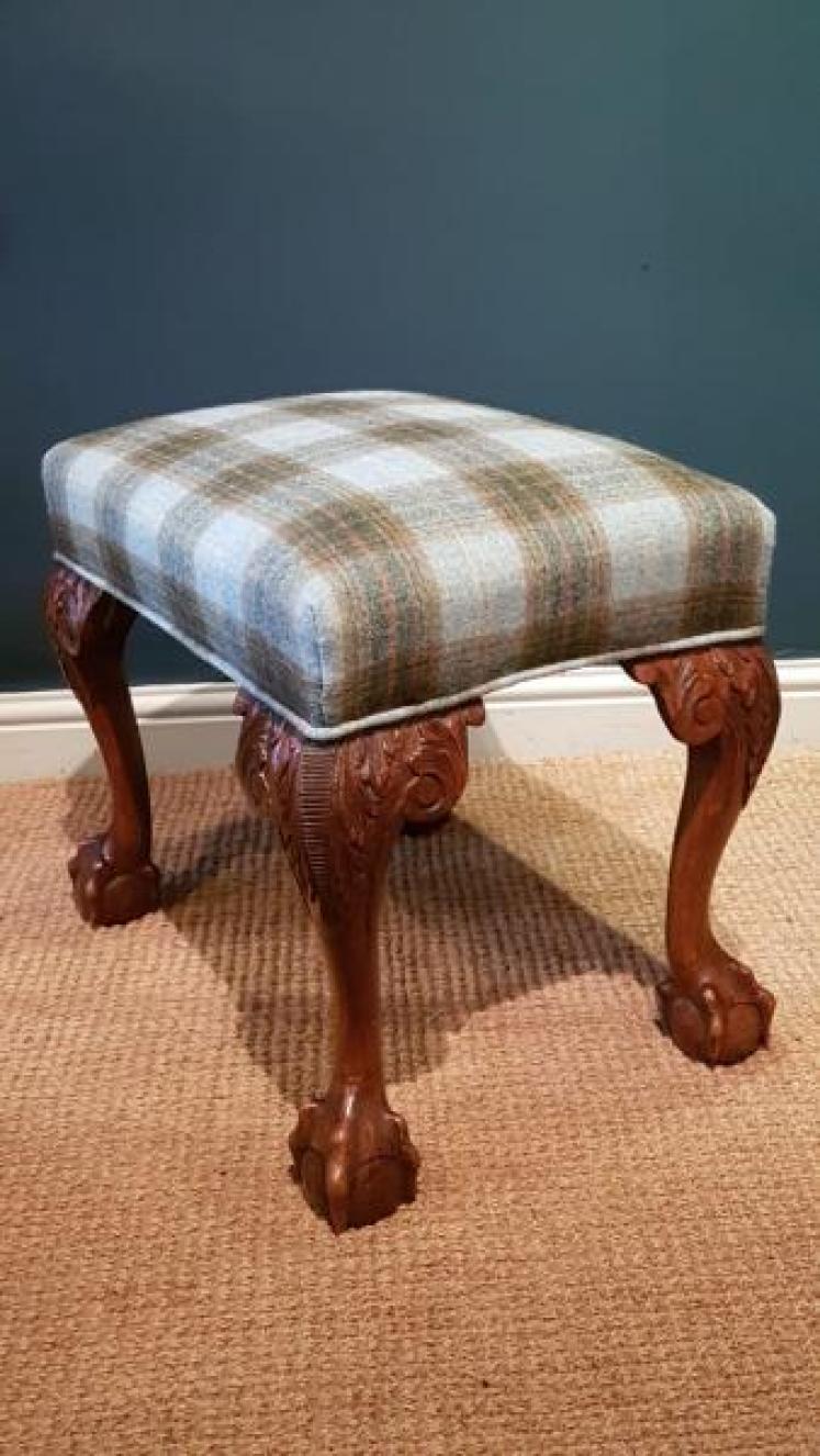 Victorian Walnut Cabriole Leg Stool - Image 3