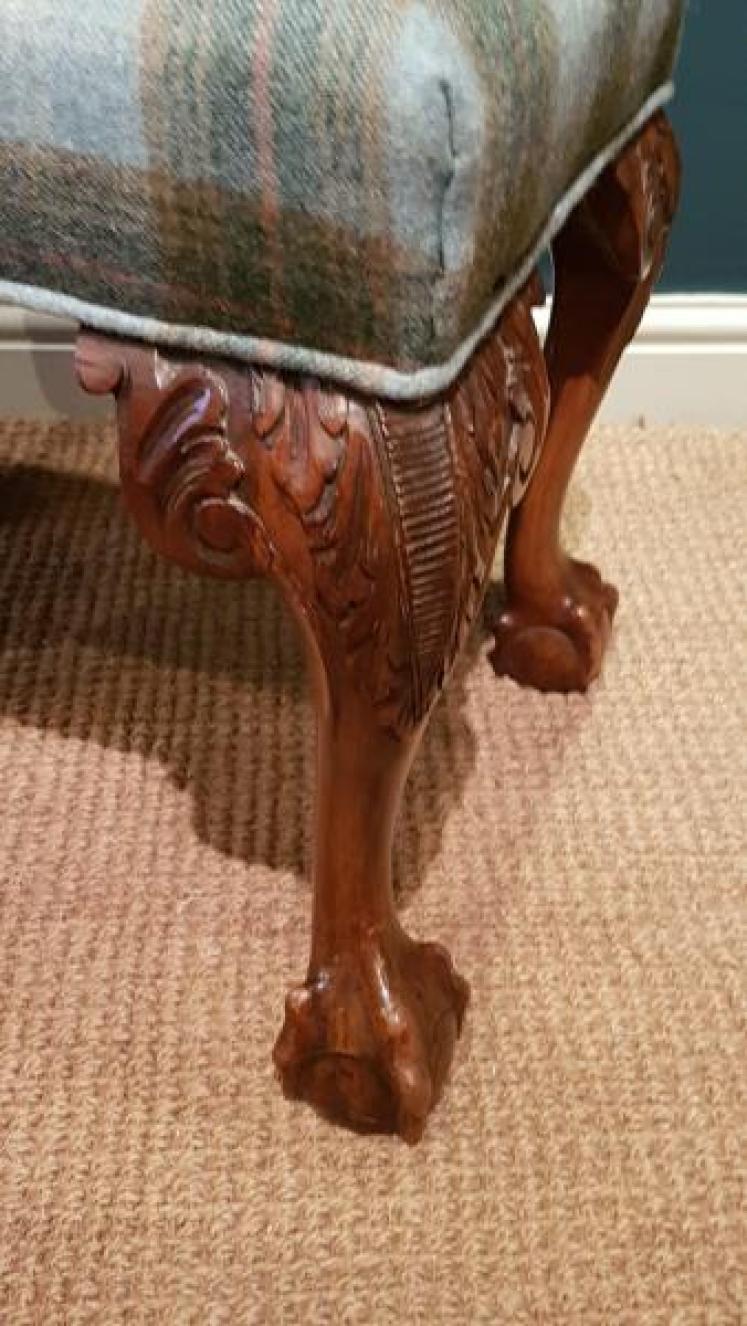 Victorian Walnut Cabriole Leg Stool - Image 6
