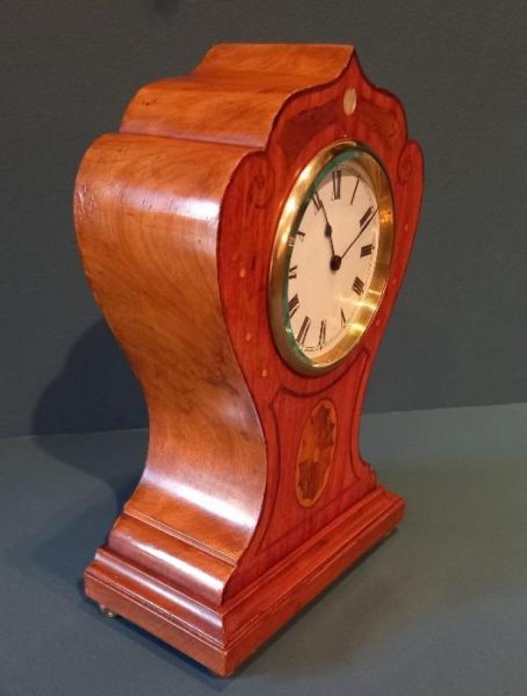 Antique Mahogany & Satinwood Sheraton Inlaid Mantel Clock - Image 6