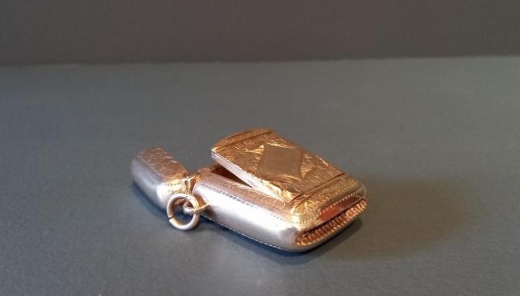 Edwardian Silver Engraved Stamp & Vesta Case - Image 6