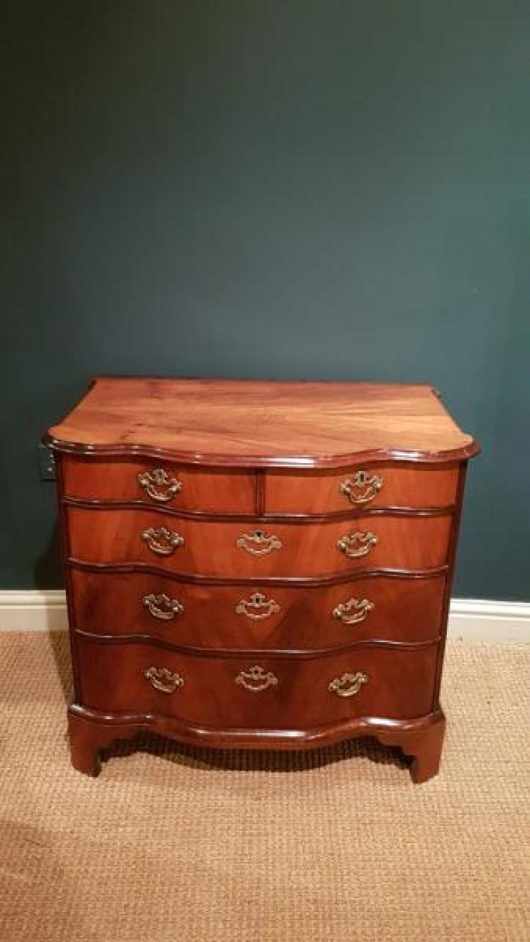 Fine George II Period Walnut Ribbon Fronted Chest - Image 1