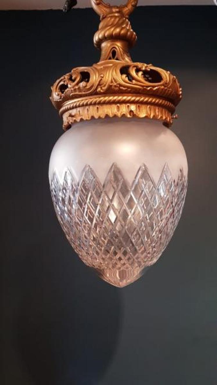 Superb Large Bronze and Ormalu Pendant Light - Image 3