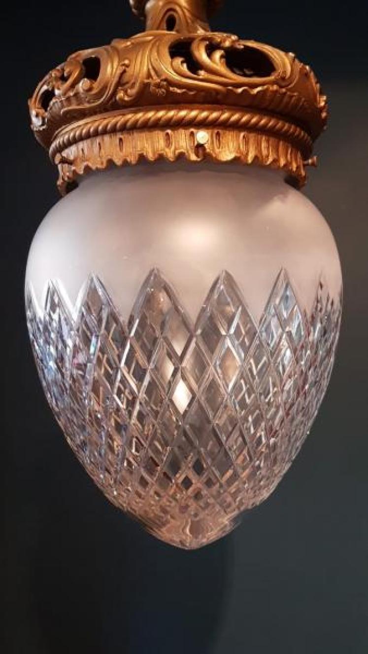 Superb Large Bronze and Ormalu Pendant Light - Image 6