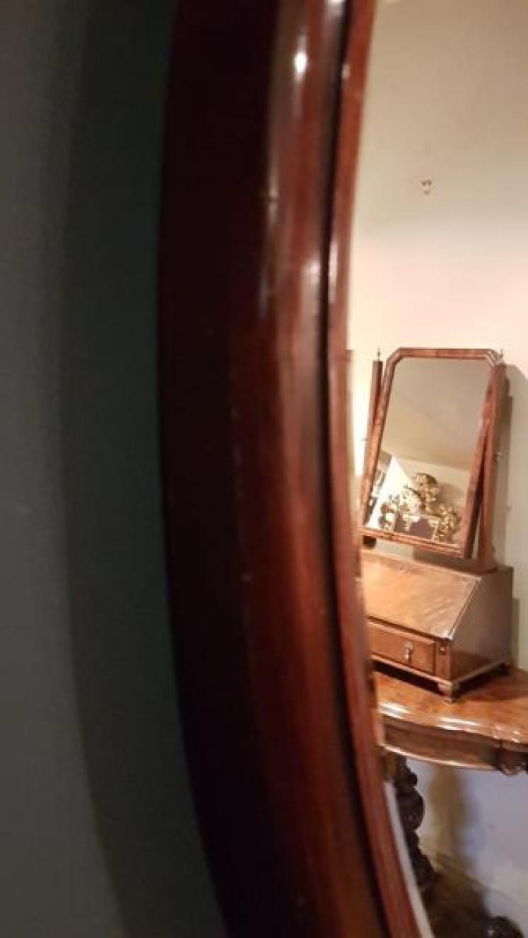 Large Victorian Mahogany Circular Mirror - Image 4