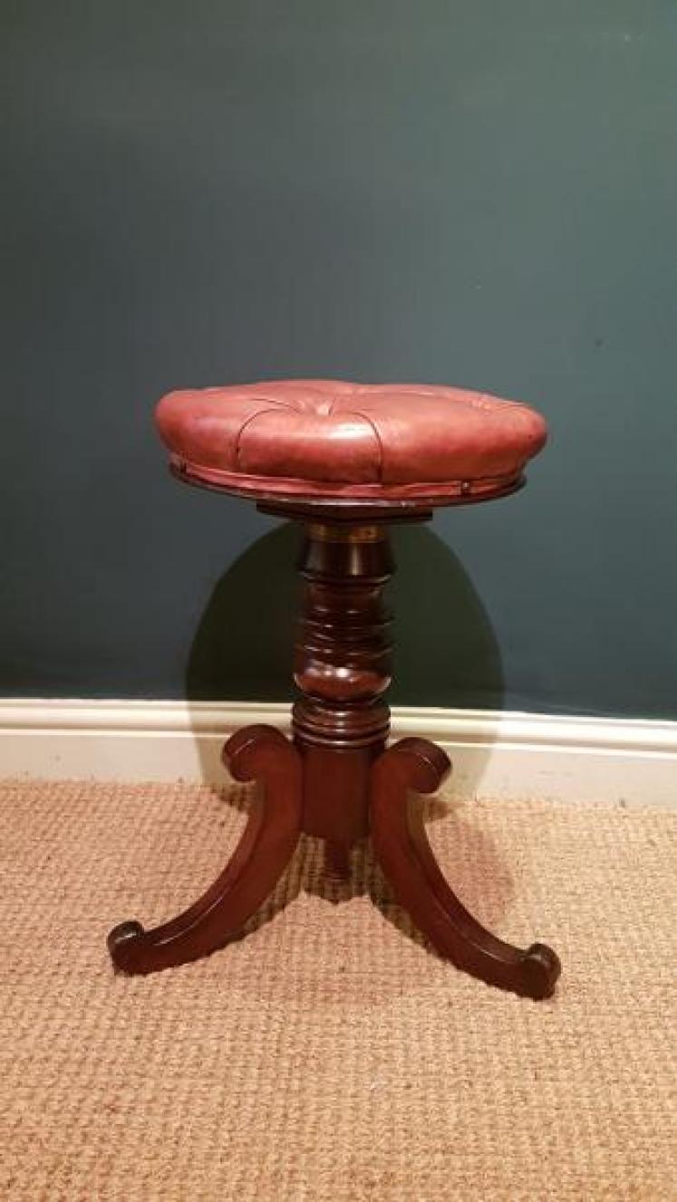 Regency Mahogany Revolving Stool - Image 2