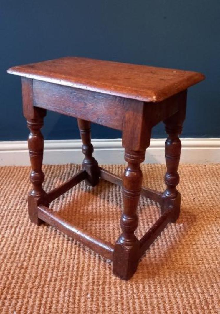 George I Style Oak Joint Stool - Image 3