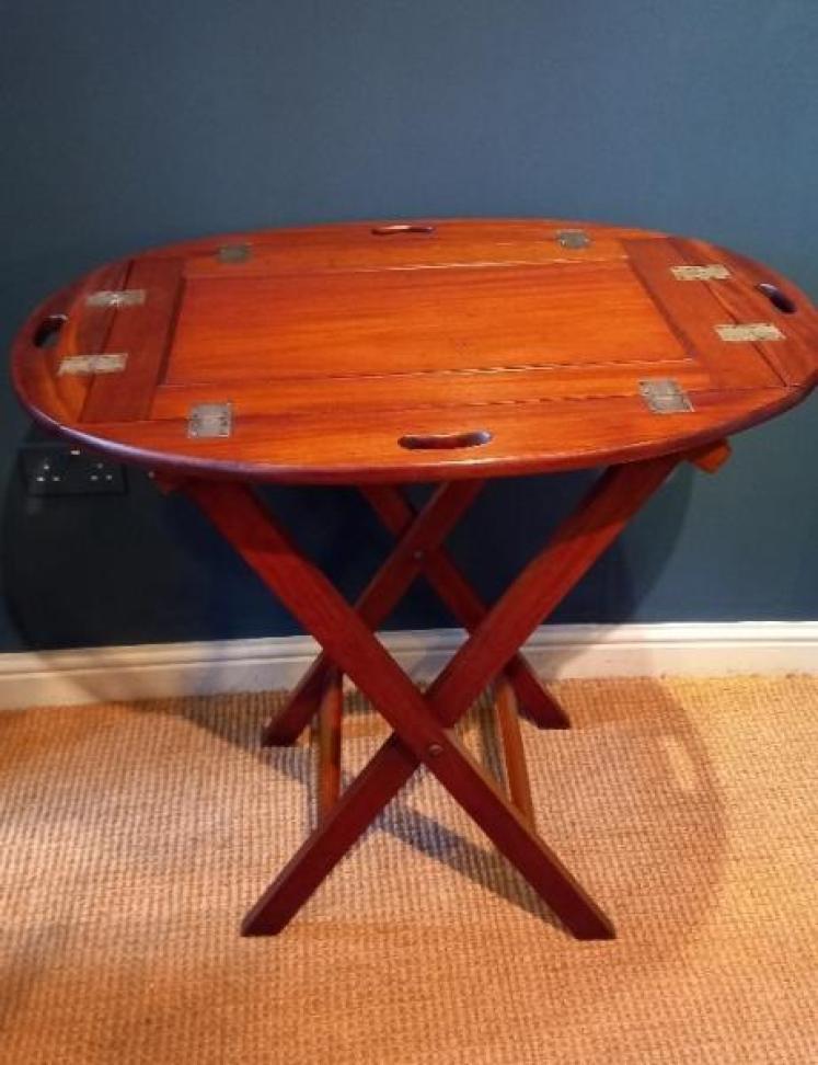Mid Victorian Mahogany Butler's Tray on Stand - Image 3