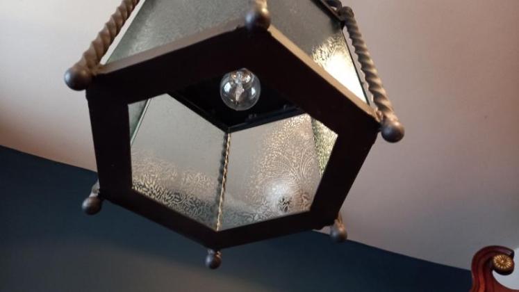Wrought Iron Hexagonal Hanging Lantern - Image 5