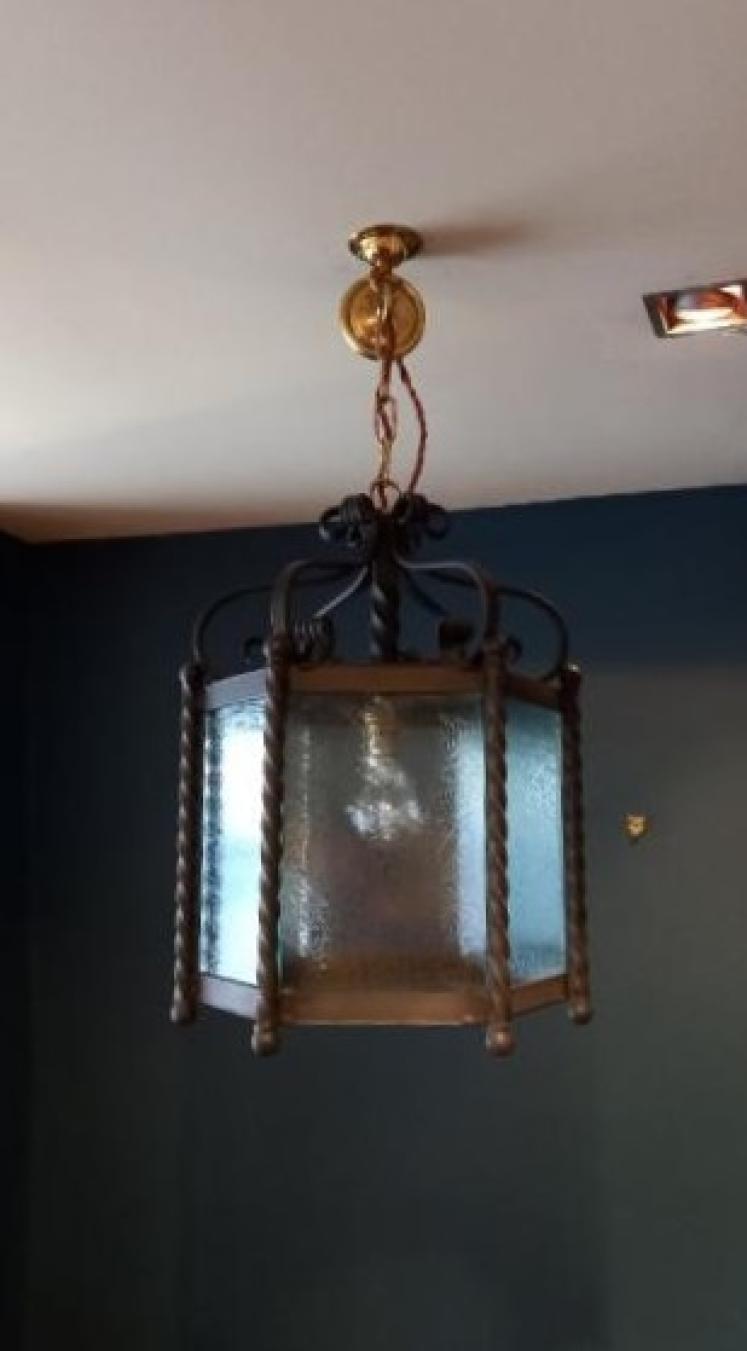 Wrought Iron Hexagonal Hanging Lantern - Image 7