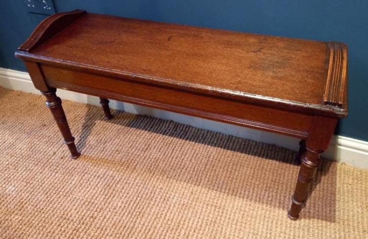 Antique Oak Hall Bench - Image 2