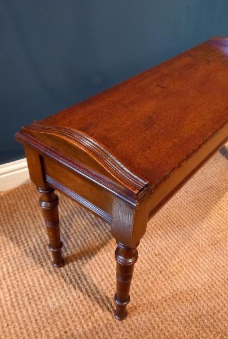 Antique Oak Hall Bench - Image 6