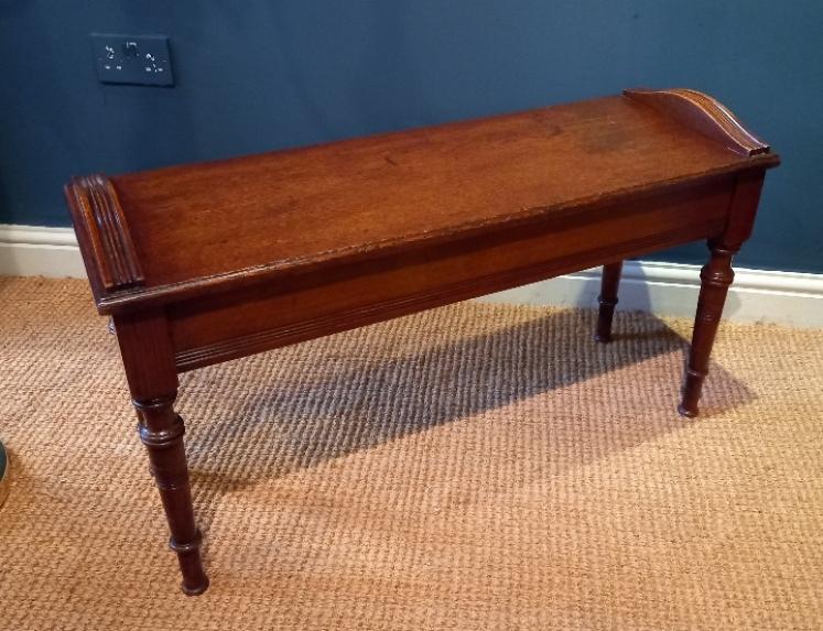 Antique Oak Hall Bench - Image 7