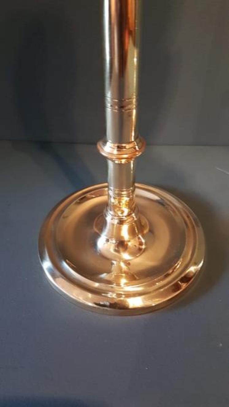 Pair of Tall George III Seamed Brass Candlesticks - Image 7