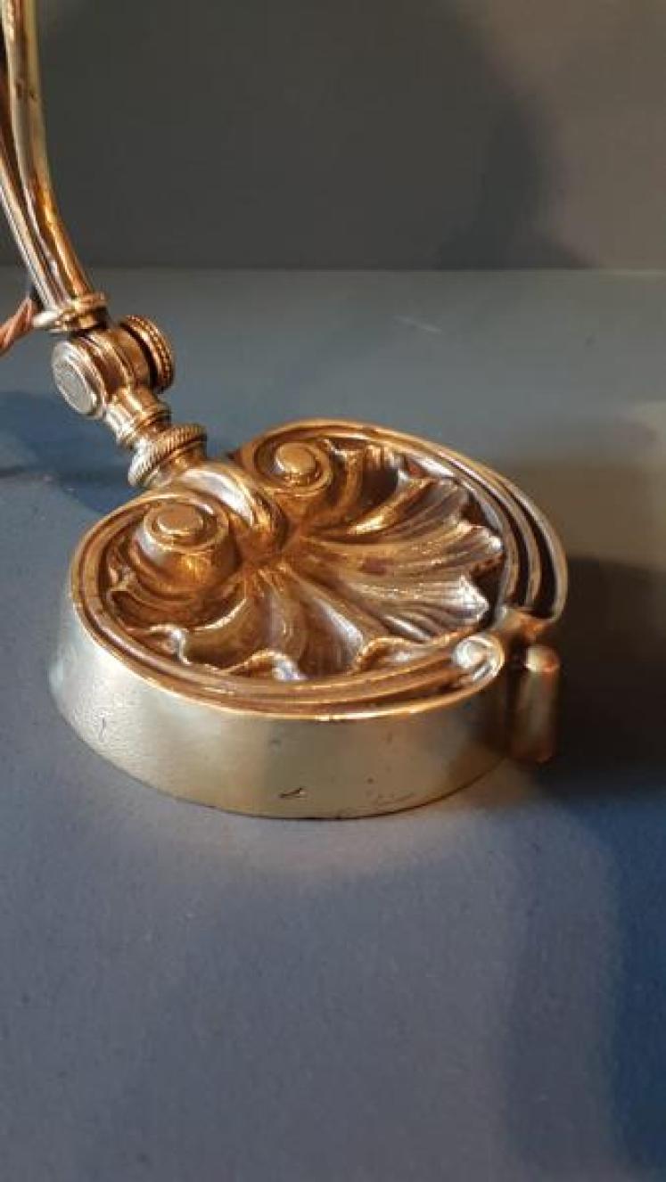 Superb Art Nouveau Cast Brass Table Lamp - Image 6