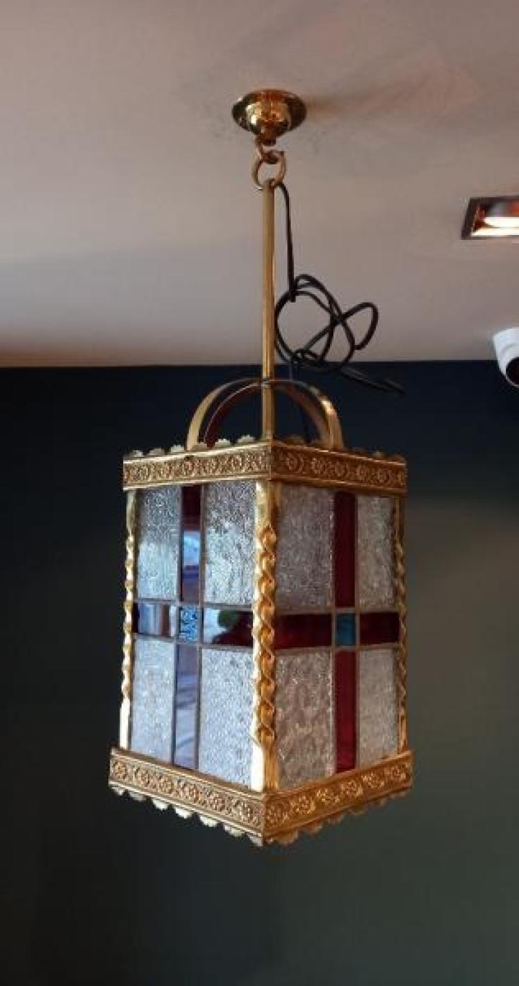 Stained Glass Panel Hall Lantern - Image 1