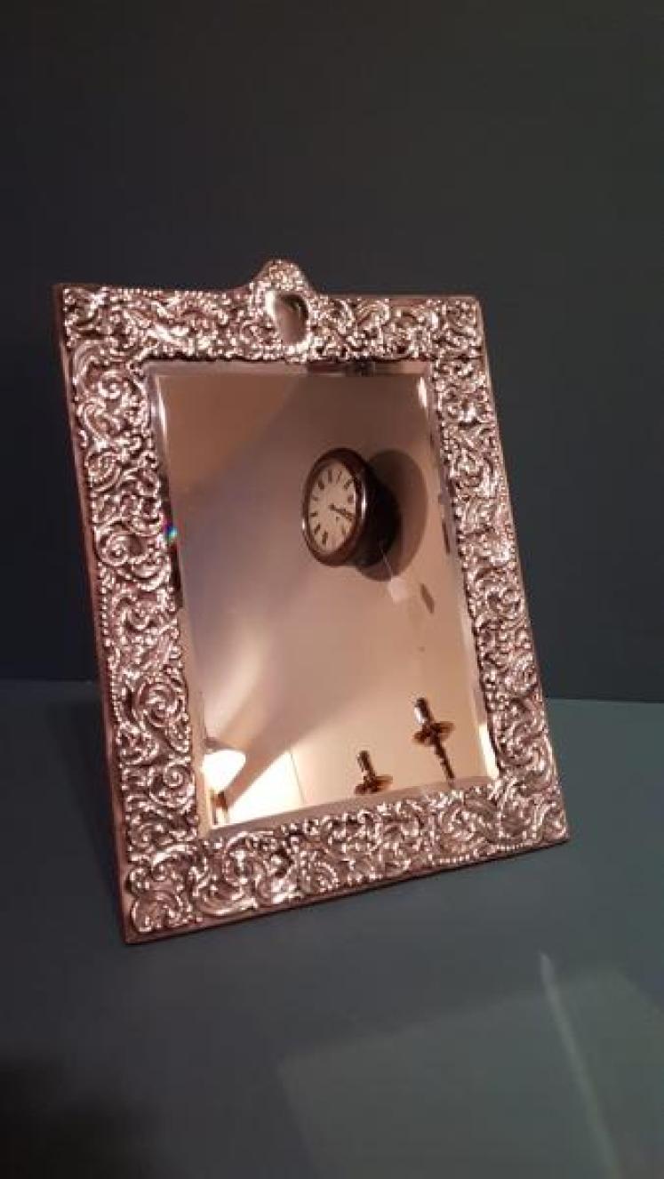 Edwardian Silver Easel Mirror - Image 1