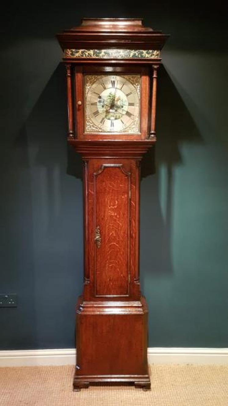 George III Oak Centre Second Sweep Longcase Clock - Image 1