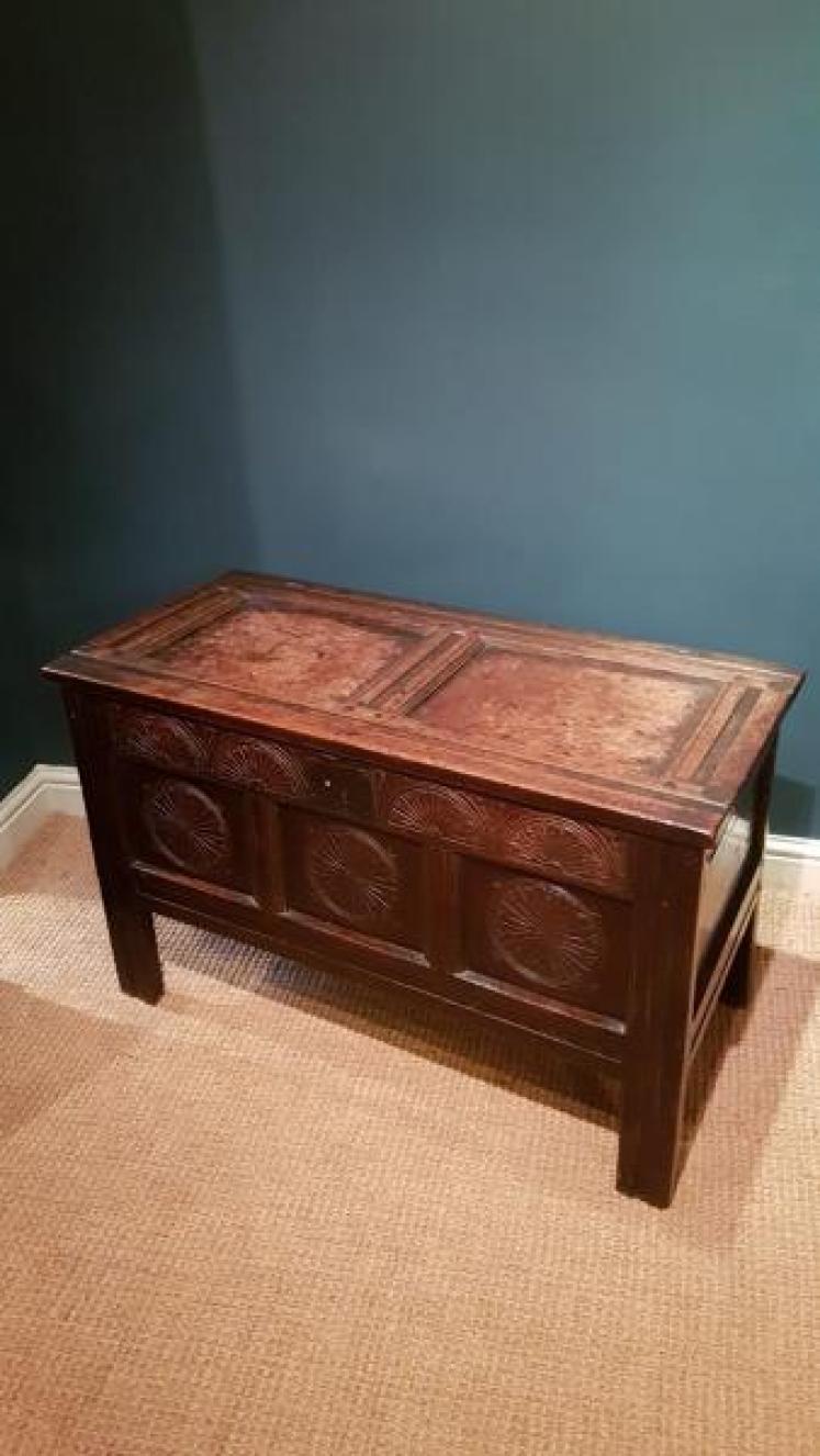 Original Period Oak Coffer - Image 6