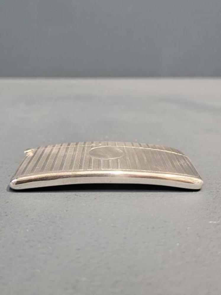 Curved Engine Turned Silver Card Case - Image 2