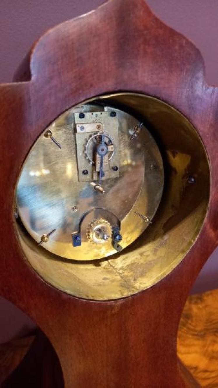 Rare Edwardian Inlaid 24 Hour Dial Mantel Clock - Image 5