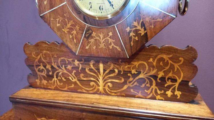 Impressive Victorian Rosewood Inlaid Clock on Stand - Image 3