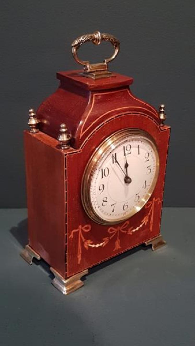 Fine Quality Inlaid Mahogany Mantel Clock - Image 6