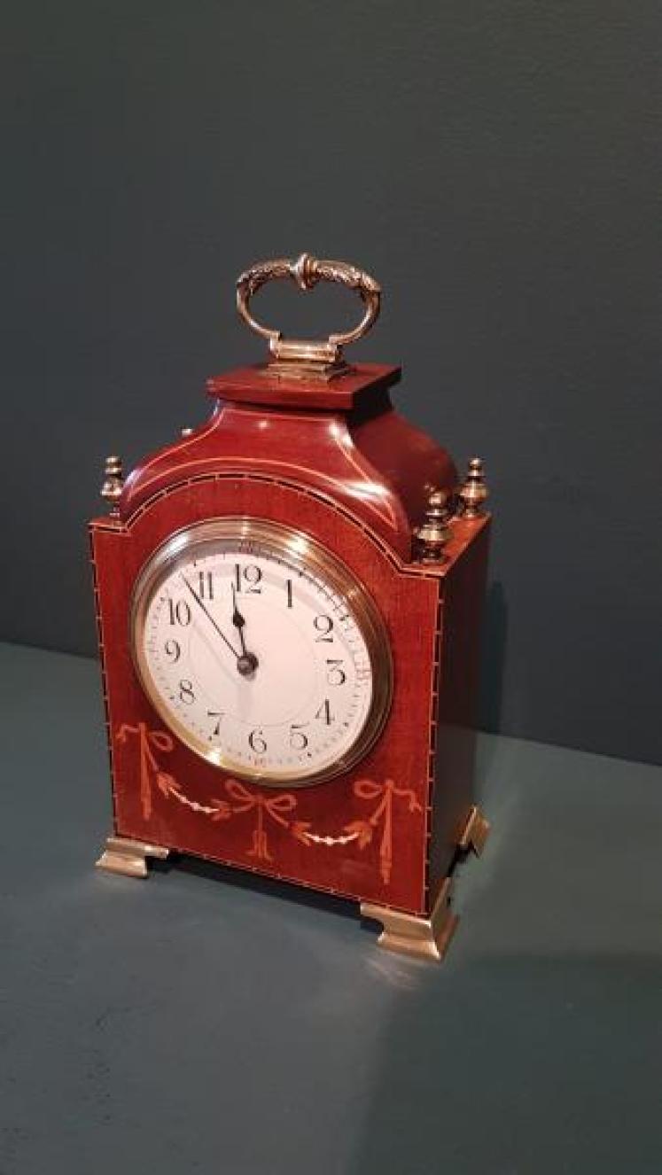 Fine Quality Inlaid Mahogany Mantel Clock - Image 7