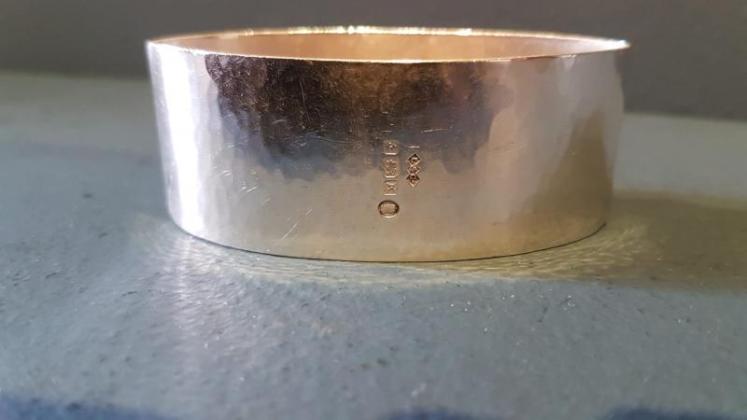 Liberty Planished Silver Agate Napkin Ring - Image 4