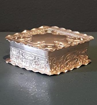 Victorian Lozenge Shaped Silver Box