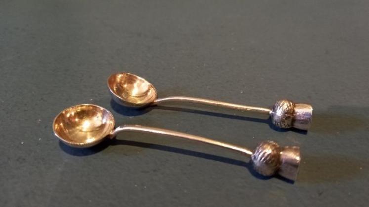 Pair of Victorian Silver Thistle Novelty Mustards - Image 6