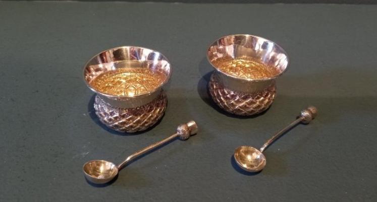 Pair of Victorian Silver Thistle Novelty Mustards - Image 7