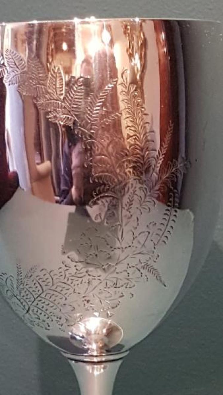 Large Silver Engraved Chalice  - Image 2