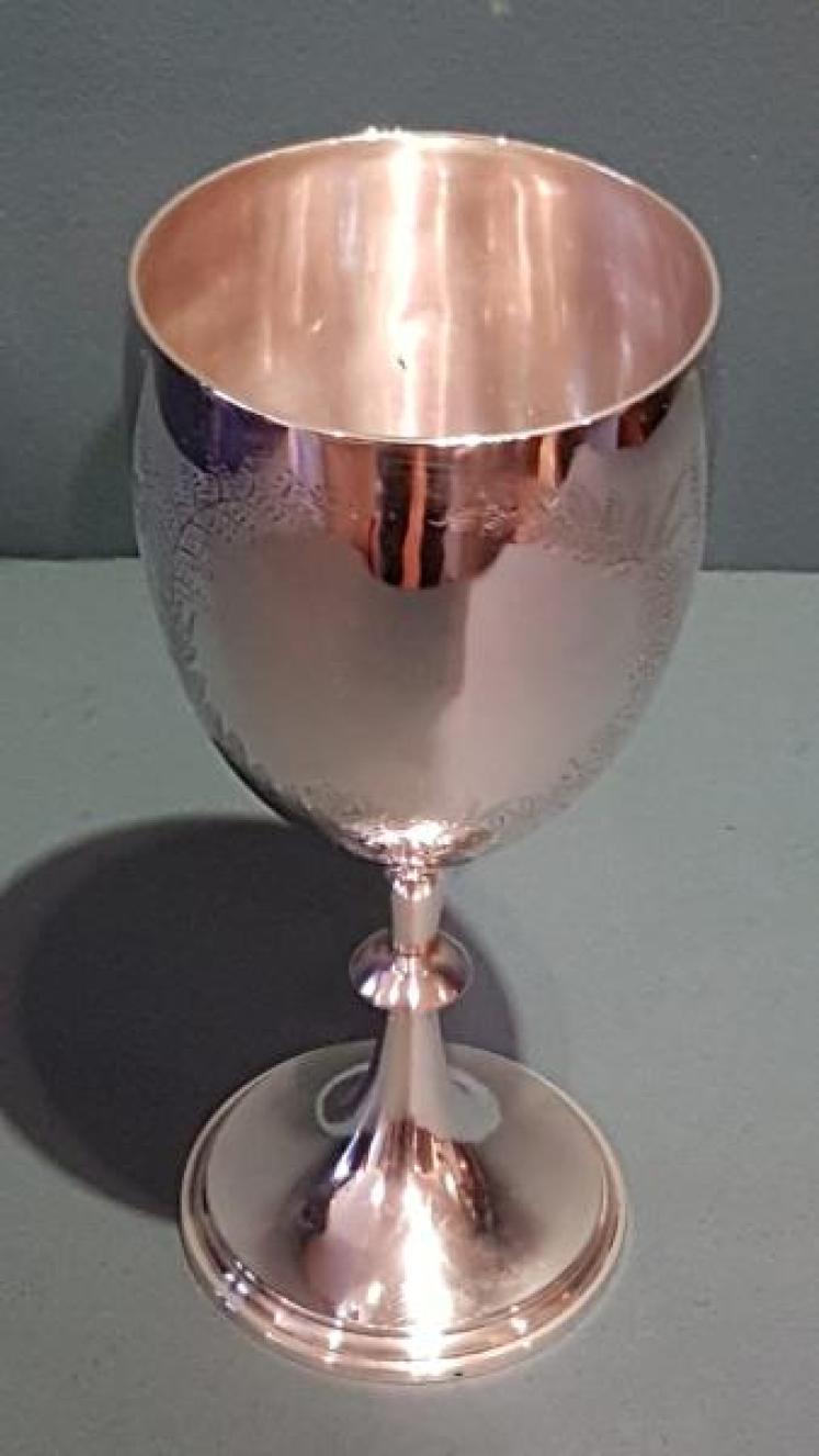 Large Silver Engraved Chalice  - Image 5