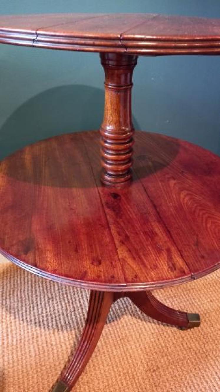 George III Period Two Tier Drop Leaf Dumb Waiter - Image 4