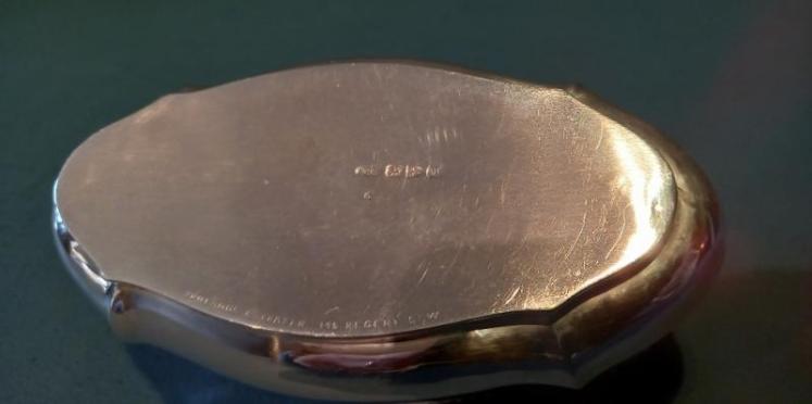 Antique Silver Shaped Table Box with Gemstone - Image 6