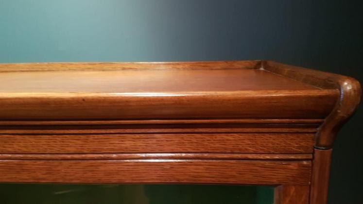Edwardian Oak Wide Sectional Bookcase - Image 5