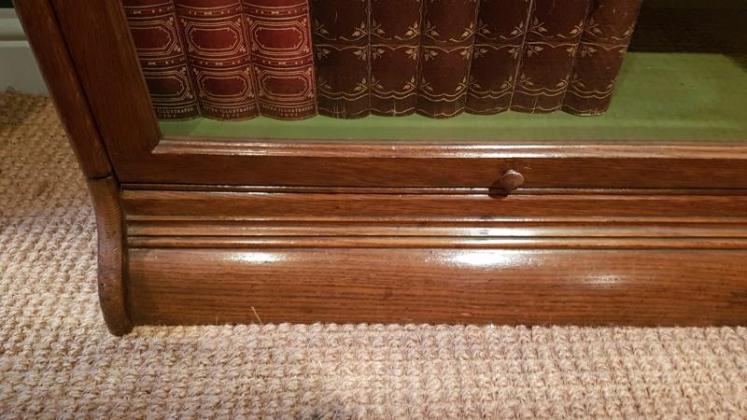 Edwardian Oak Wide Sectional Bookcase - Image 7