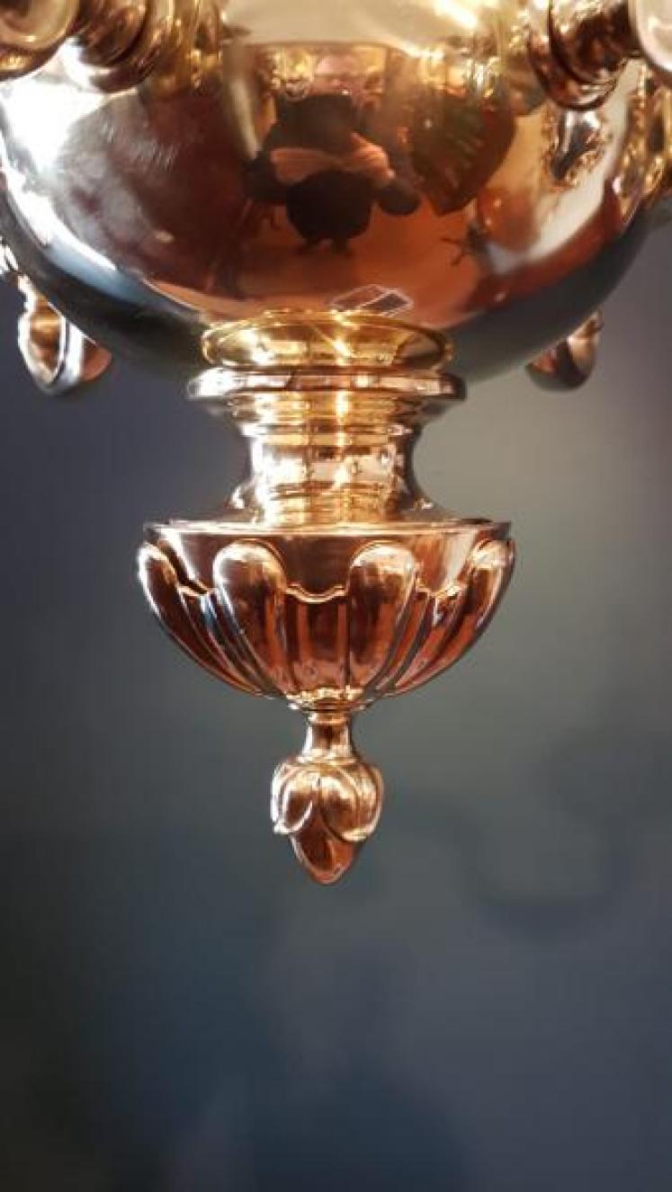 Superb Late Victorian Cast Brass Chandelier - Image 3