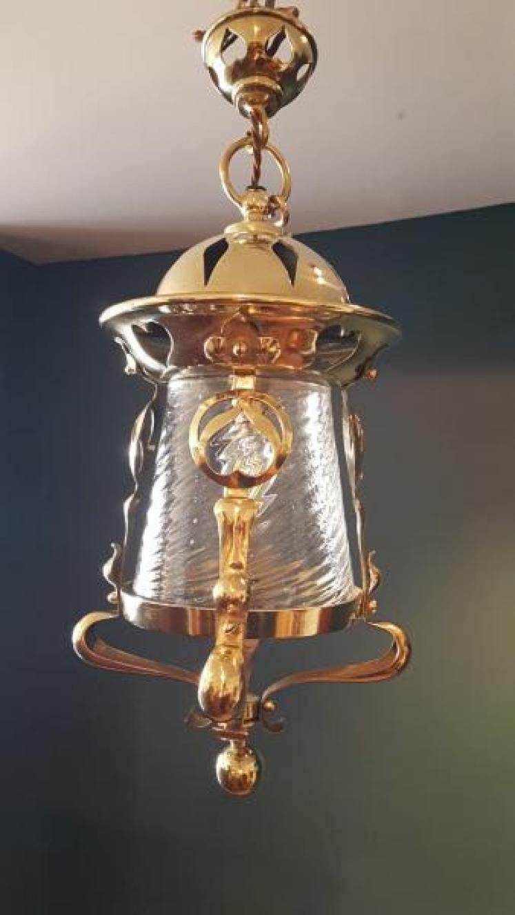 Arts and Crafts Brass Lantern - Image 1