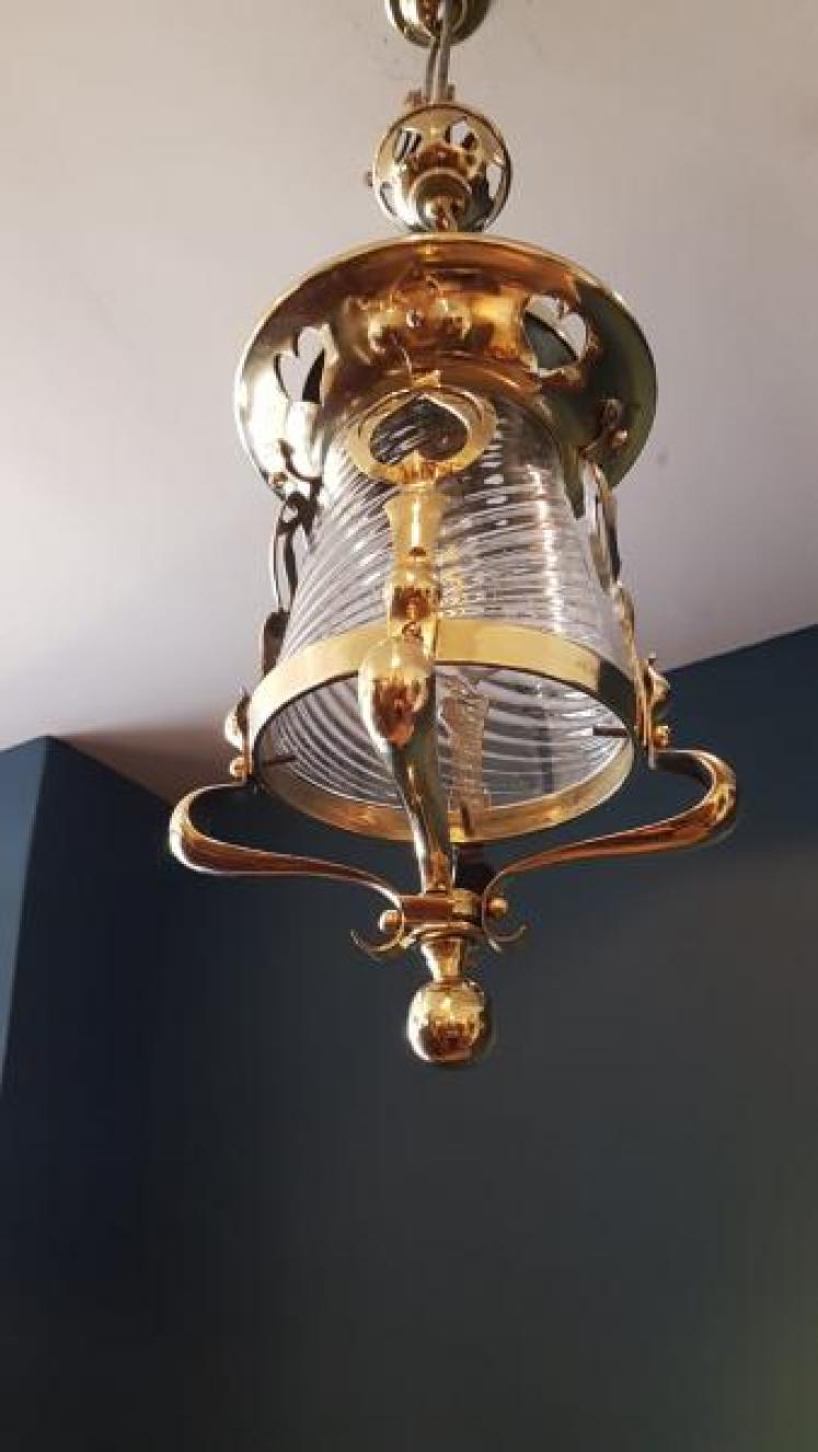 Arts and Crafts Brass Lantern - Image 2
