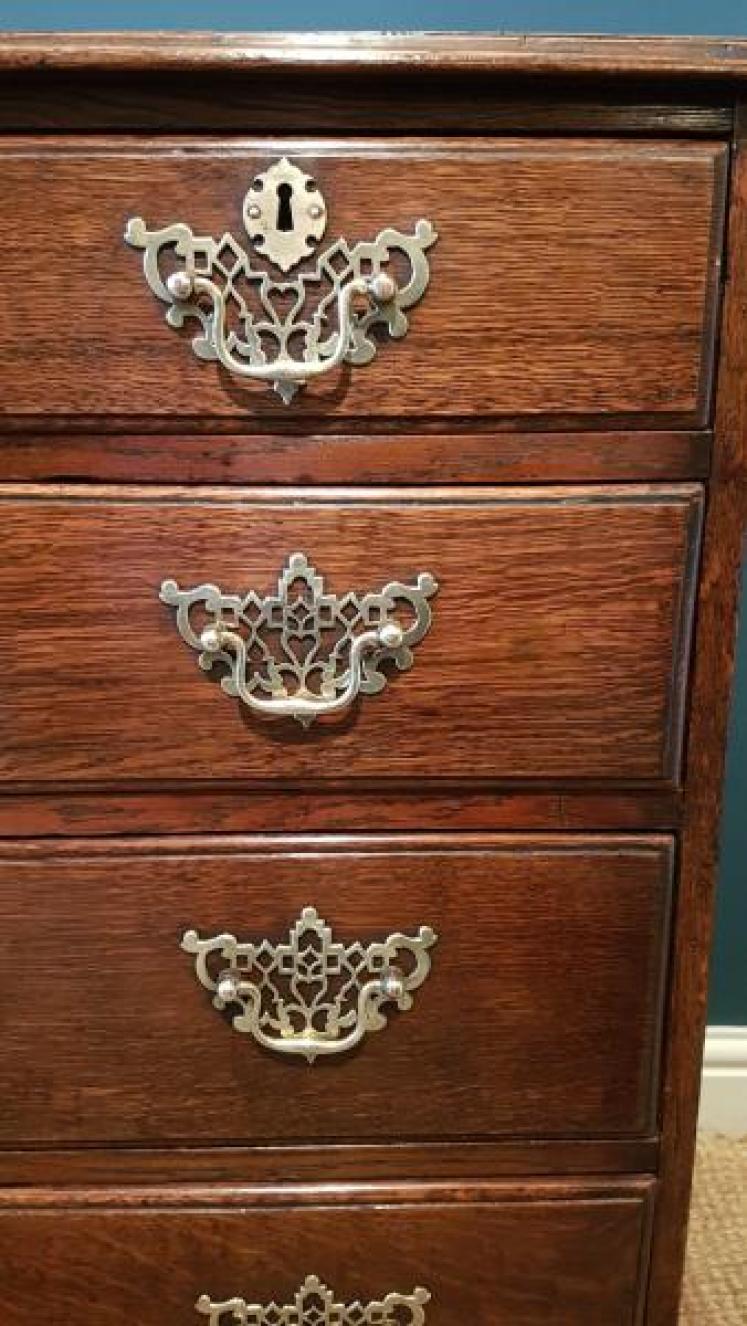 George III Oak Country House Chest of Drawers - Image 4